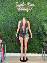 Load image into Gallery viewer, Mocha Muse Draped Romper Set
