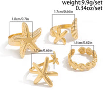 Load image into Gallery viewer, starfish rings
