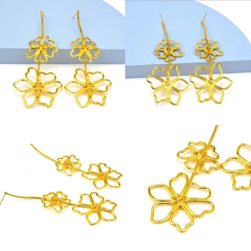 Gold flower earrings