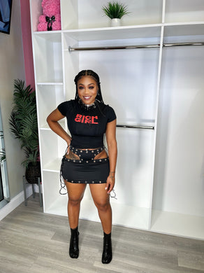 showing out skirt