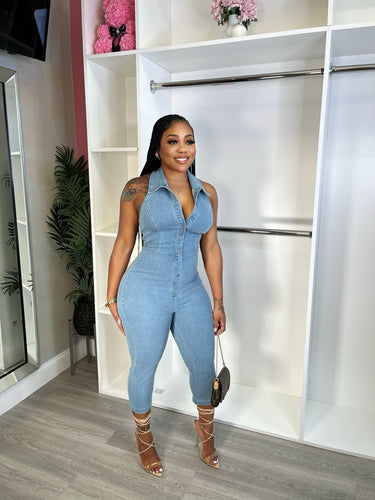 Lynn light denim jumpsuit