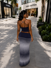 Load image into Gallery viewer, Coastal Chic Striped Maxi Skirt Set