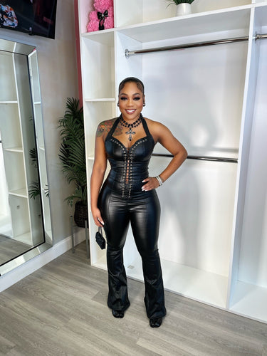Leo faux leather jumpsuit