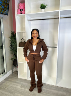 FLEECE HOODED TOP AND PANTS SET