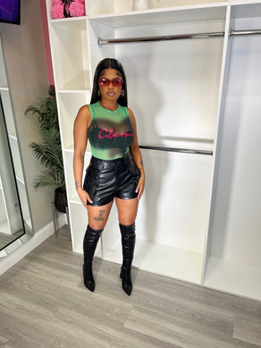 faux leather shorts