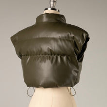 Load image into Gallery viewer, Crop faux leather vest