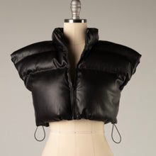 Load image into Gallery viewer, Crop faux leather vest