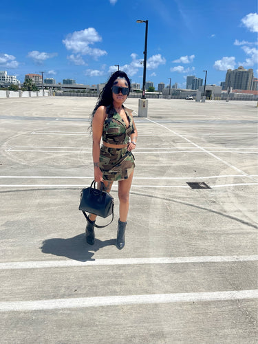 Army girl skirt set